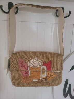TikTok Viral Sol and Mer Pumpkin Spice Latte Beaded Bag
